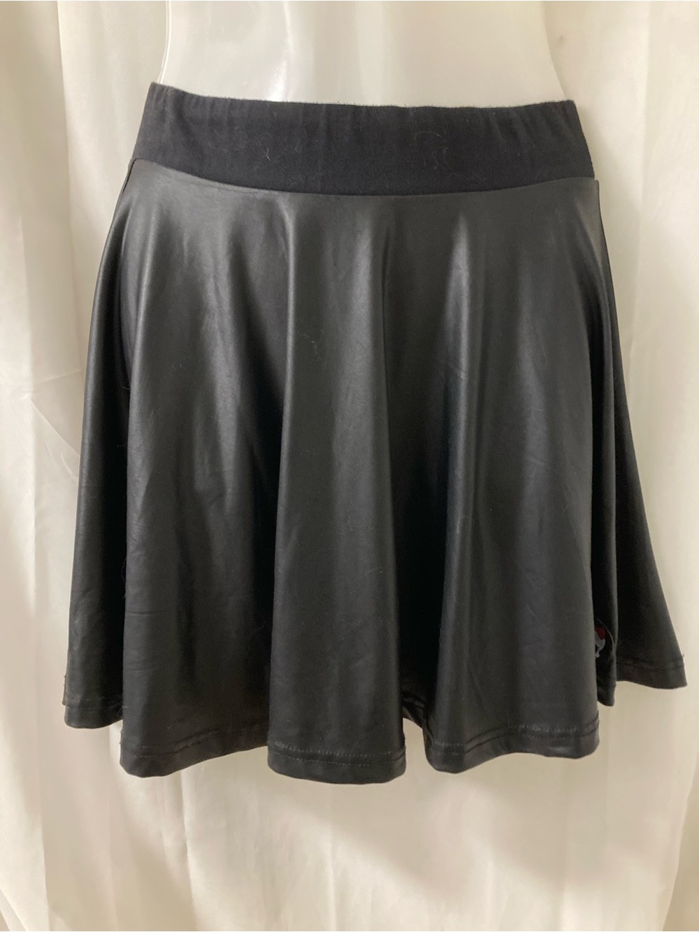 Monster High Faux Leather Skater Skirt Black M 10/12 Goth Emo Y2K